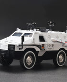 1:24 Alloy Armored Car Truck Model Diecasts Off-road Vehicles Model Metal Police Explosion Proof Car Model Sound Light Kids Gift