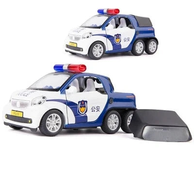 1:32 Simulation Car Smart Pickup Alloy Car Model Diecast Vehicle Metal Toy Car Scale Model Police 1 white - IHavePaws