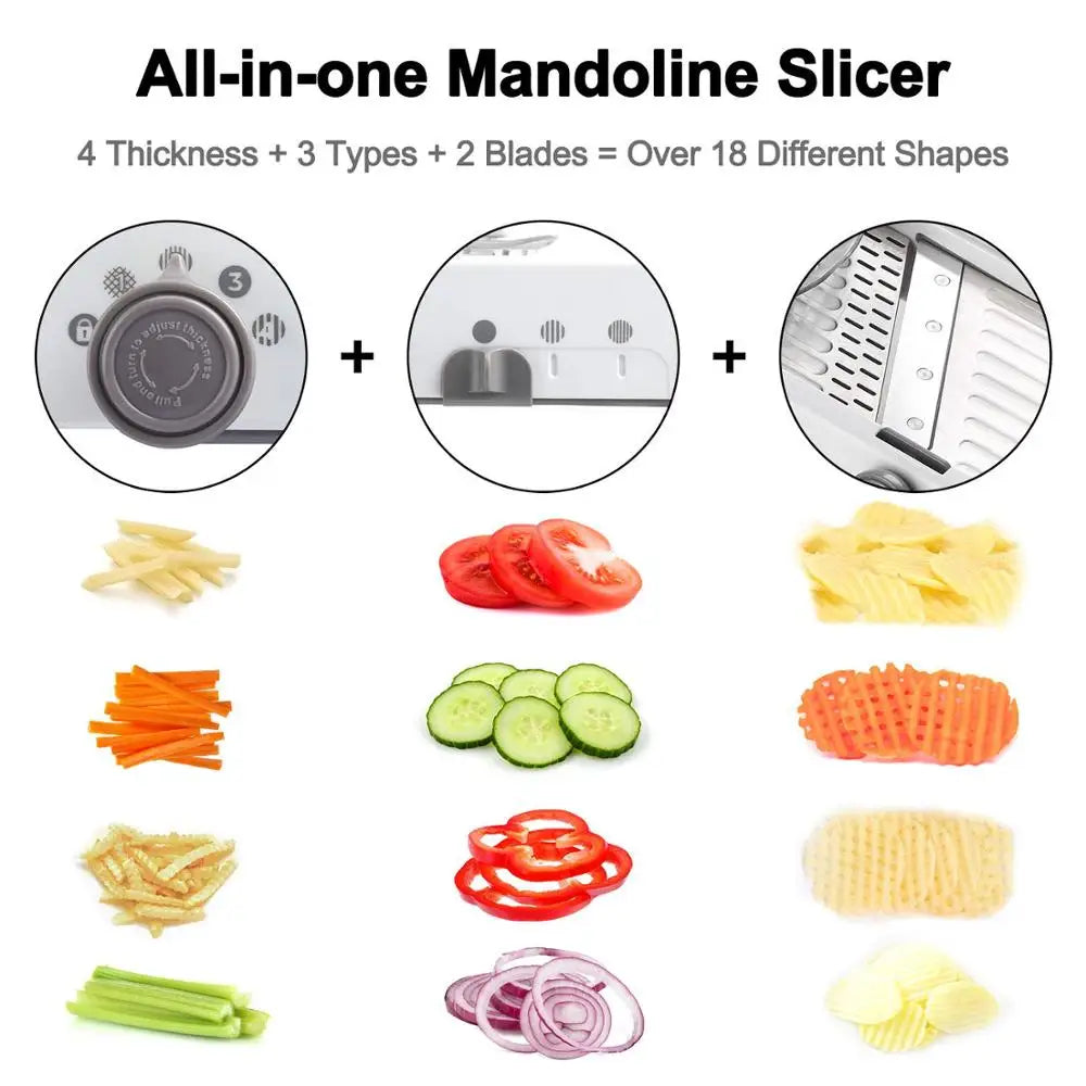 18 Types Adjustable Mandoline Slicer - IHavePaws
