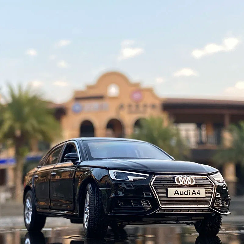 1:32 AUDI A4 Alloy Car Model Diecasts & Toy Vehicles Metal Car Model High Simulation Sound and Light Collection Childrens Gifts Black - IHavePaws
