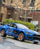 1/24 Ford Mustang Shelby GT500 Alloy Sports Car Model Diecasts Metal Toy Car Model Simulation Sound Light Collection Kids Gifts Blue - IHavePaws