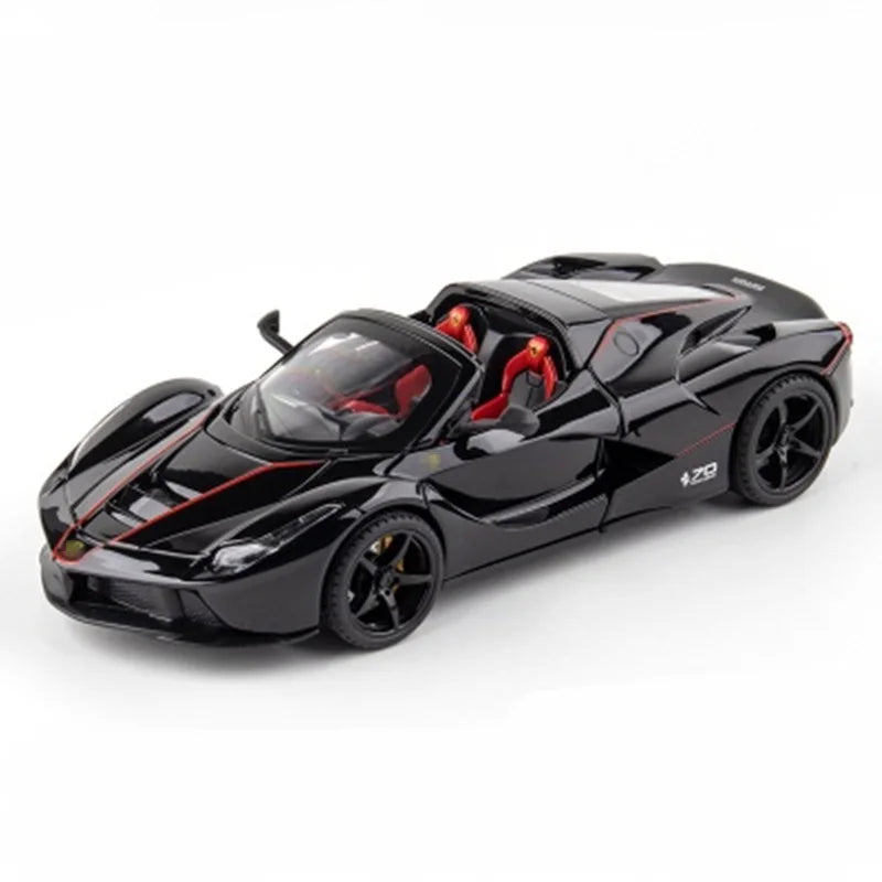 1:24 La Ferrari Alloy Sports Car Model Diecasts Metal Toy Vehicles Car Model Simulation Sound Light Collection Kids Gift Open black - IHavePaws