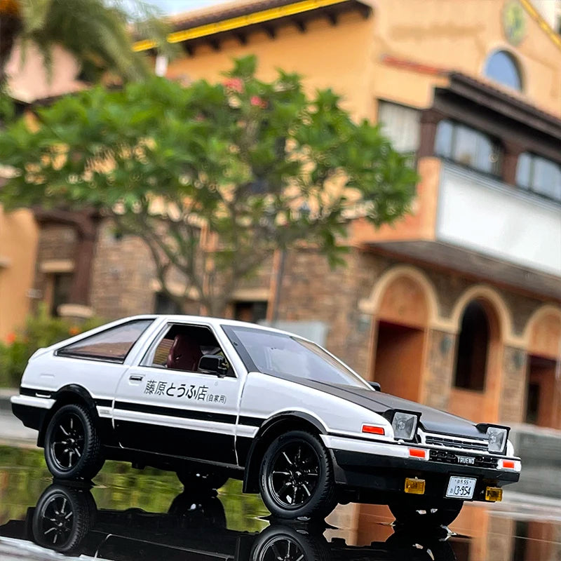 1:20 Movie Car INITIAL D AE86 Alloy Car Model Diecast & Toy Vehicles Metal Car Model Simulation Sound Light Kids Toy Gift - IHavePaws