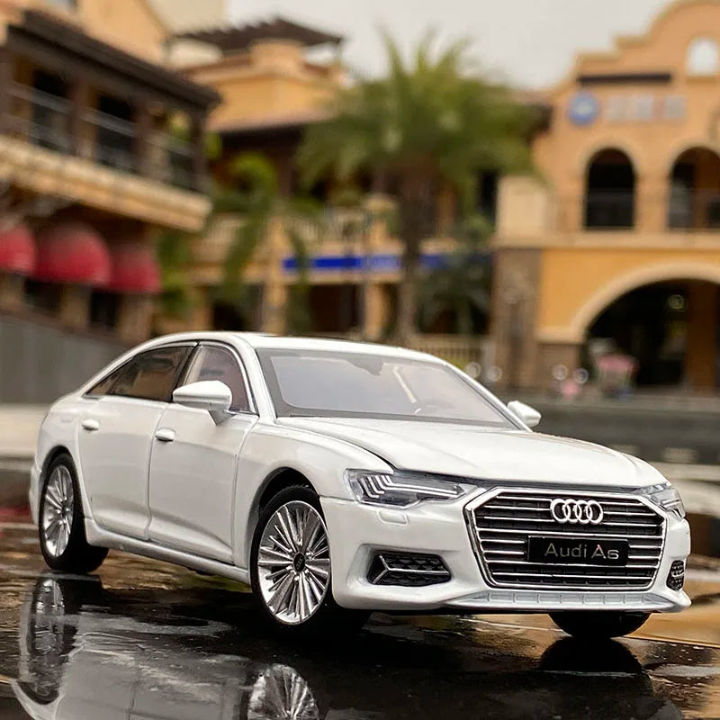 1:32 AUDI A6 Alloy Car Model Diecast & Toy Metal Vehicle Car Model Collection Sound and Light High Simulation Childrens Toy Gift A6 White - IHavePaws