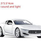 1:32 Maserati Alfieri Coupe Alloy Sports Car Model Diecast Metal Toy Vehicles Car Model Sound and Light Simulation Kids Toy Gift 1 36 Silvery - IHavePaws