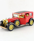 1:28 Retro Classic Car Alloy Car Model Diecasts Metal Vehicles Toy Old Car Model High Simulation Collection Ornament Kids Gift Red with black - IHavePaws