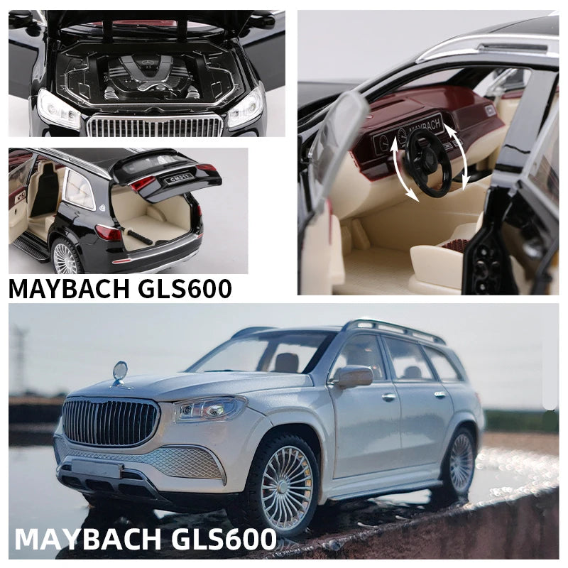 1/24 Maybach GLS class GLS600 Alloy Car Model Diecasts Metal Toy Car Model Collection Sound Light High Simulation Kids Toys Gift - IHavePaws