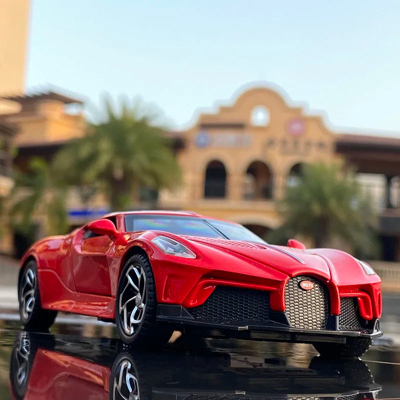 1:32 Bugatti Lavoiturenoire Alloy Sports Car Model Diecasts & Toy Vehicles Metal Car Model Simulation Sound Light Kids Toy Gift Red - IHavePaws