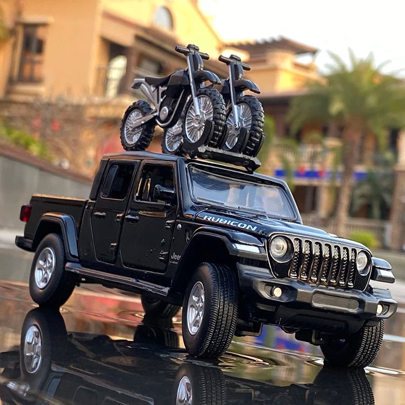 1:32 Wrangler Gladiator Pickup Alloy Car Model Diecasts Metal Toy Vehicles Car Model Simulation Sound Light Collection Kids Gift Black - IHavePaws