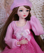 60cm Bjd Doll Gifts for Girl Brown Hair Doll With Clothes  Change Eyes Jenny NEMEE Doll Surprise Handmade Pink Style Doll