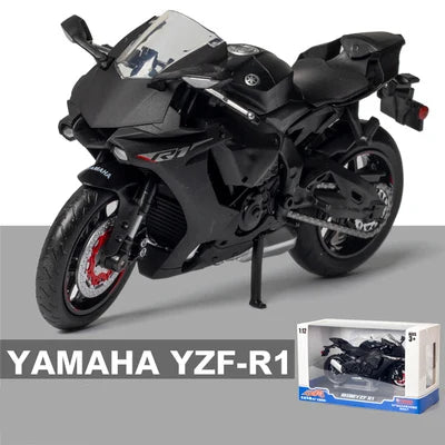 1:12 Yamaha YZF R1 Racing Motorcycle Model Simulation Black - IHavePaws