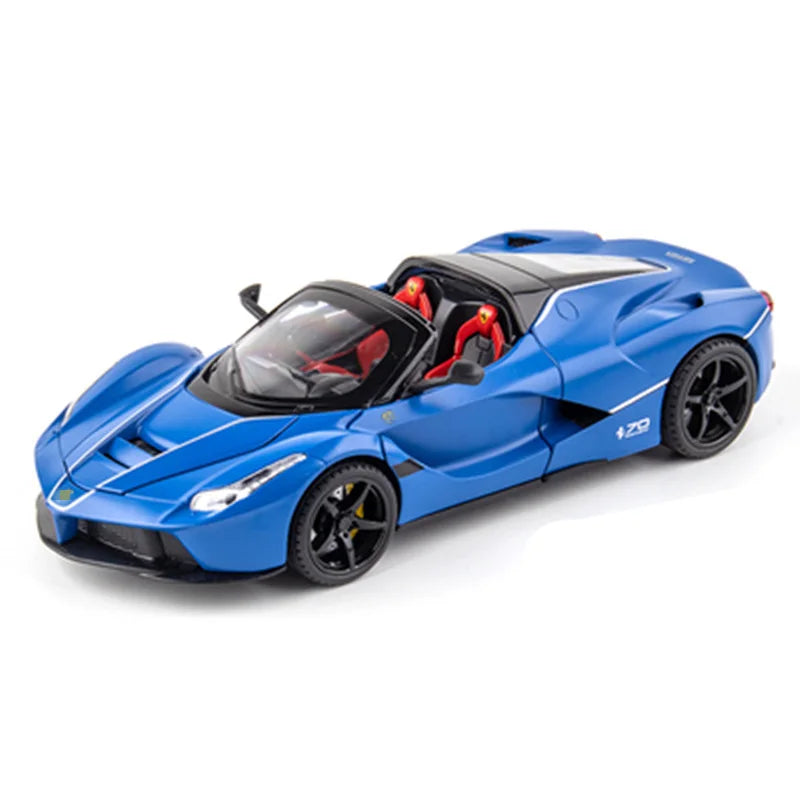 1:24 La Ferrari Alloy Sports Car Model Diecasts Metal Toy Vehicles Car Model Simulation Sound Light Collection Kids Gift Open blue - IHavePaws