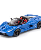 1:24 La Ferrari Alloy Sports Car Model Diecasts Metal Toy Vehicles Car Model Simulation Sound Light Collection Kids Gift Open blue - IHavePaws