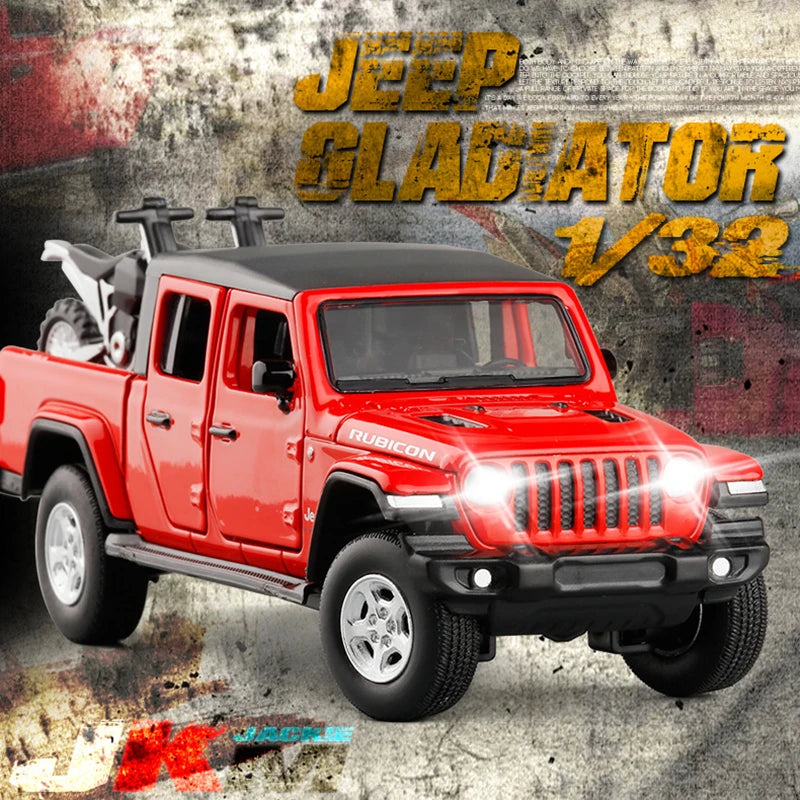 1:32 Wrangler Gladiator Pickup Alloy Car Model Diecasts Metal Toy Vehicles Car Model Simulation Sound Light Collection Kids Gift - IHavePaws