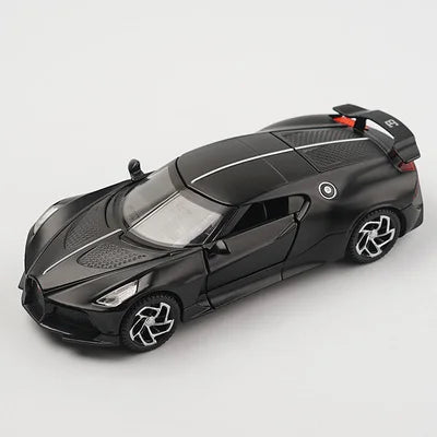 1:32 Bugatti Lavoiturenoire Alloy Sports Car Model Diecast Metal Toy Police Vehicles Car Model Sound and Light Children Toy Gift Matter Black - IHavePaws