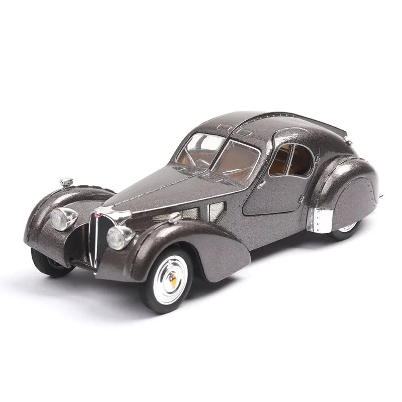 1:28 Bugatti TYPE 57SC Classic Car Alloy Car Model Diecasts Metal Toy Retro Vehicles Car Model Simulation Collection Kids Gift Grey 1 - IHavePaws