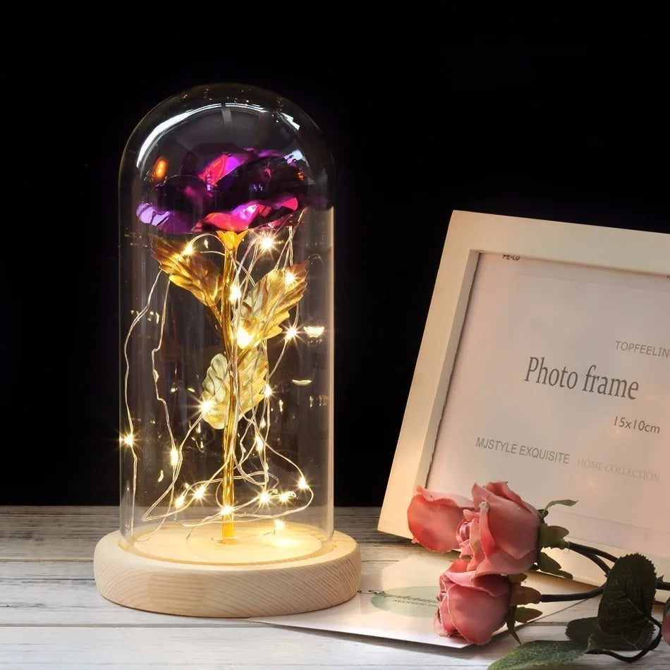 LED "Beauty And The Beast" Enchanted Rose In Glass - Best Romantic Gifts - IHavePaws