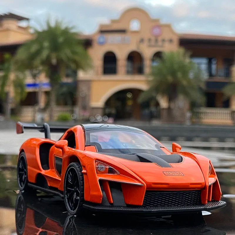 1/32 McLaren Senna Alloy Sports Car Model Diecasts Metal Toy Vehicles Car Model Simulation Sound and Light Collection Kids Gifts Orange - IHavePaws