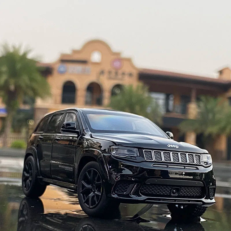 1:32 Jeep Grand Cherokee Alloy Car Model Diecasts & Toy Off-road Vehicles Metal Car Model Simulation Sound and Light Kids Gifts Black - IHavePaws