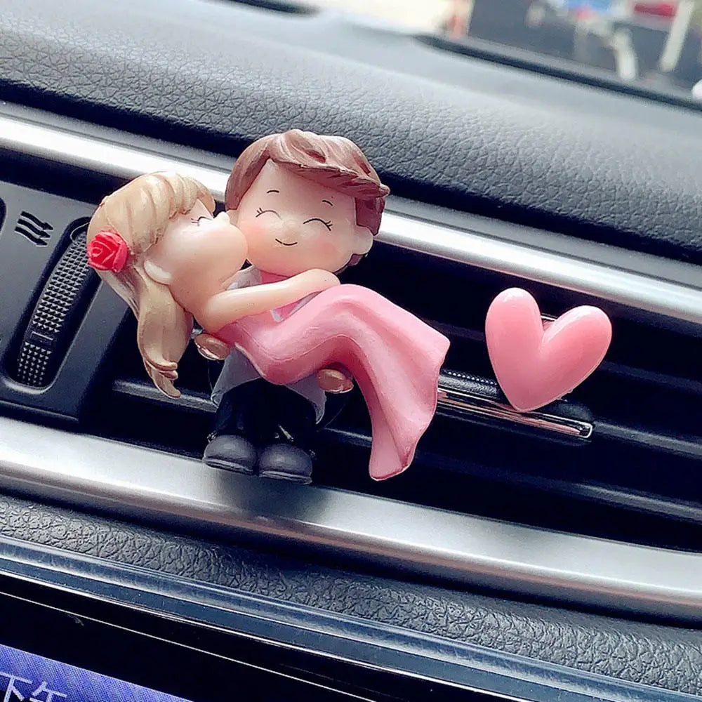 Couple Car Air Vent Freshener Perfume Clip Aromas Diffuser Decor Air Conditioning Perfume Clip Flavoring Valentine's Day Gift Hug Couple Heart - IHavePaws