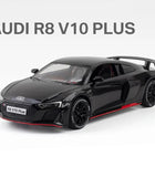 1:24 AUDI R8 V10 Plus Alloy Sports Car Model Diecasts Metal Toy Car Model High Simulation Sound Light Collection Kids Toys Gifts Black - IHavePaws