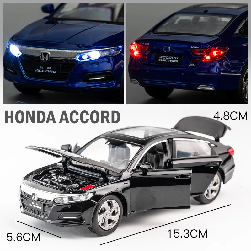 1:32 HONDA Accord Alloy Car Model Diecasts & Toy Vehicles Metal Car Model Collection Sound and Light High Simulation Kids Gifts - IHavePaws