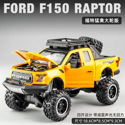 1:32 Ford Raptor F150 Modified Pickup Alloy Car Model Diecasts Metal Toy Vehicles Car Model Simulation Refit yellow - IHavePaws