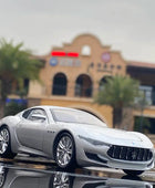 1:32 Maserati Alfieri Coupe Alloy Sports Car Model Diecast Metal Toy Vehicles Car Model Sound and Light Simulation Kids Toy Gift Silvery - IHavePaws