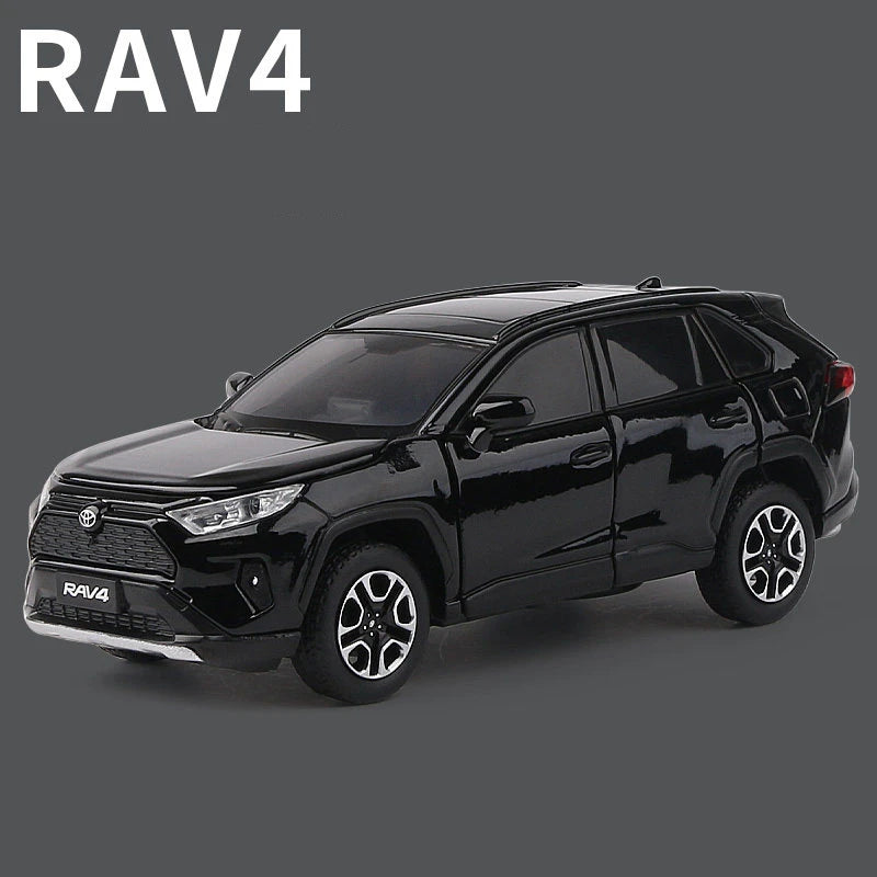 1:32 RAV4 SUV Alloy Car Model Diecasts Metal Toy Vehicles Car Model Simulation Sound and Light Collection Childrens Gifts Black - IHavePaws