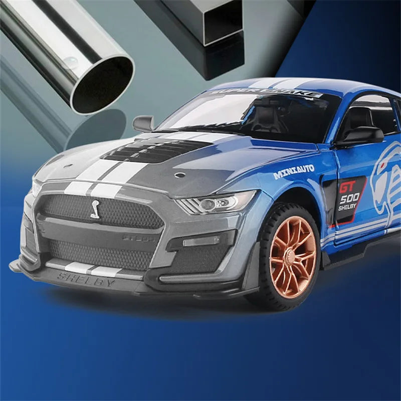 1/24 Ford Mustang Shelby GT500 Alloy Sports Car Model Diecasts Metal Toy Car Model Simulation Sound Light Collection Kids Gifts - IHavePaws