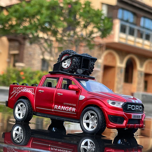 1:32 Ford Raptor F350 Pickup Alloy Car Model Diecasts Metal Toy Off-road Vehicles Model Simulation Red - IHavePaws
