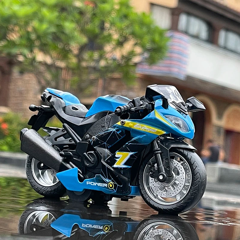 1/12 Kawasaki Ninja Racing Motorcycles Scale Model Simulation Blue - ihavepaws.com