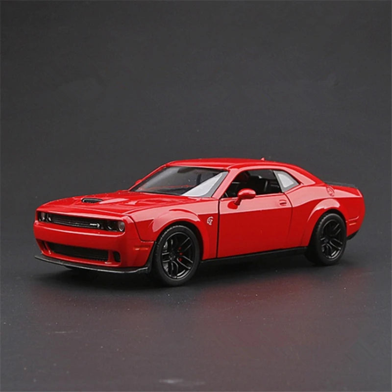 1:24 Dodge Challenger SRT Alloy Sports Car Model Diecasts Metal Toy Vehicles Car Model High Simulation Collection Kids Toy Gift Red - IHavePaws
