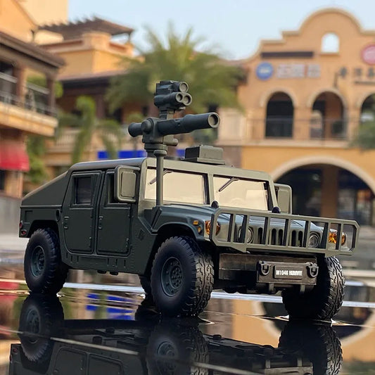 1:32 Hummer H1 Alloy Armored Car Model Diecasts Metal Toy Off-road Vehicles Military Combat Car Model Simulation Childrens Gifts Green - IHavePaws