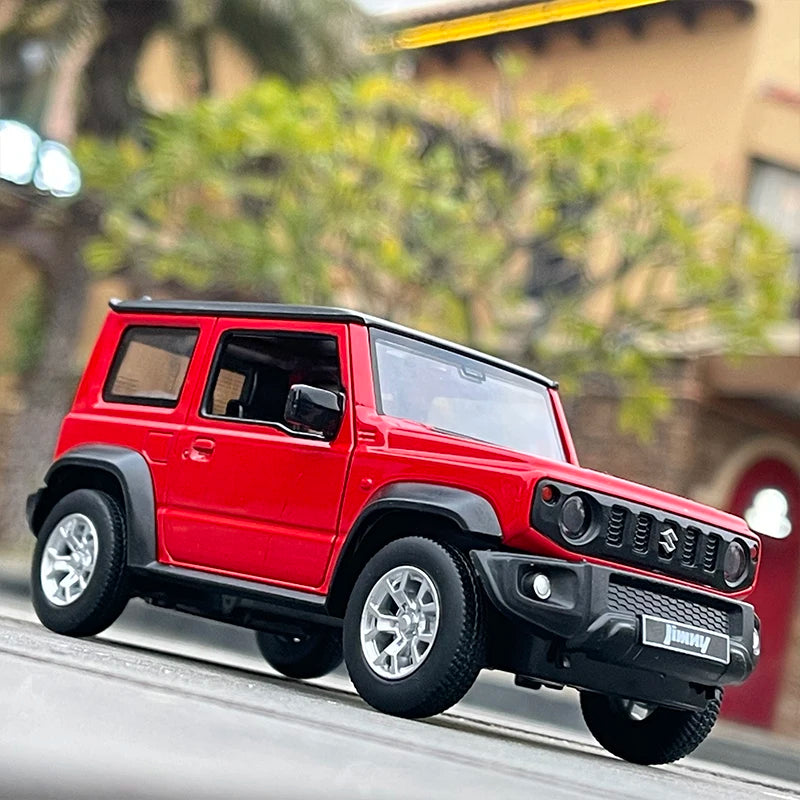 1:26 SUZUKI Jimny Alloy Car Model Diecast & Toy Metal Off-Road Vehicle Car Model Simulation Sound Light Collection Kids Toy Gift Red - IHavePaws