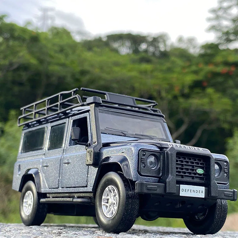 1:32 Range Rover Defender Alloy Car Model Diecast & Toy Metal Off-Road Vehicles Car Model Simulation Sound Light Childrens Gifts Grey - IHavePaws