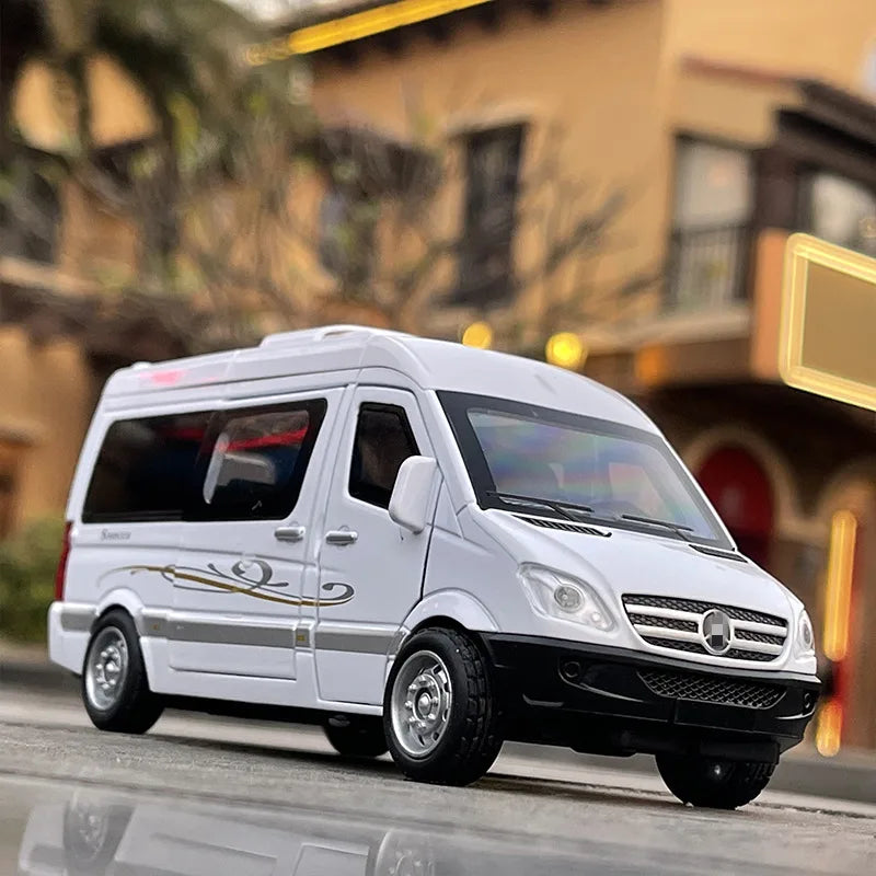 1:34 FORD Transit Alloy Multi-Purpose Vehicles Car Model Diecast Metal Toy Car Model Simulation Sound Light Collection Kids Gift Sprinter White - IHavePaws