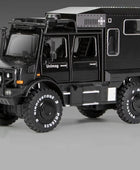 1/28 UNIMOG U4000 Alloy Motorhome Touring Car Model Diecasts Cross-country Off-road Vehicles Model Simulation Childrens Toy Gift Black - IHavePaws
