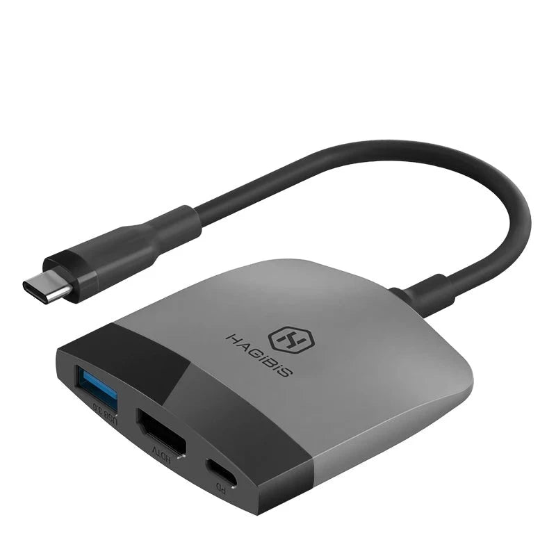 Hagibis Switch Dock TV Dock for Nintendo Switch Portable Docking Station USB C to 4K HDMI-compatible USB 3.0 Hub for Macbook Pro Black grey - IHavePaws