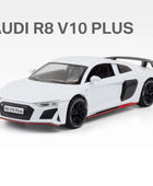 1:24 AUDI R8 V10 Plus Alloy Sports Car Model Diecasts Metal Toy Car Model High Simulation Sound Light Collection Kids Toys Gifts White - IHavePaws