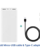 Xiaomi Power Bank 20000mAh 3 PLM18ZM 18W 2-Way Quick Charging USB C Portable Add 2 in 1 Cable - IHavePaws