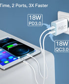 PD USB C Charger 18W Dual USB Quick Charge 3.0 Charging For iPhone Samsung Portable Travel Wall QC3.0 EU Adapter Type C Charger