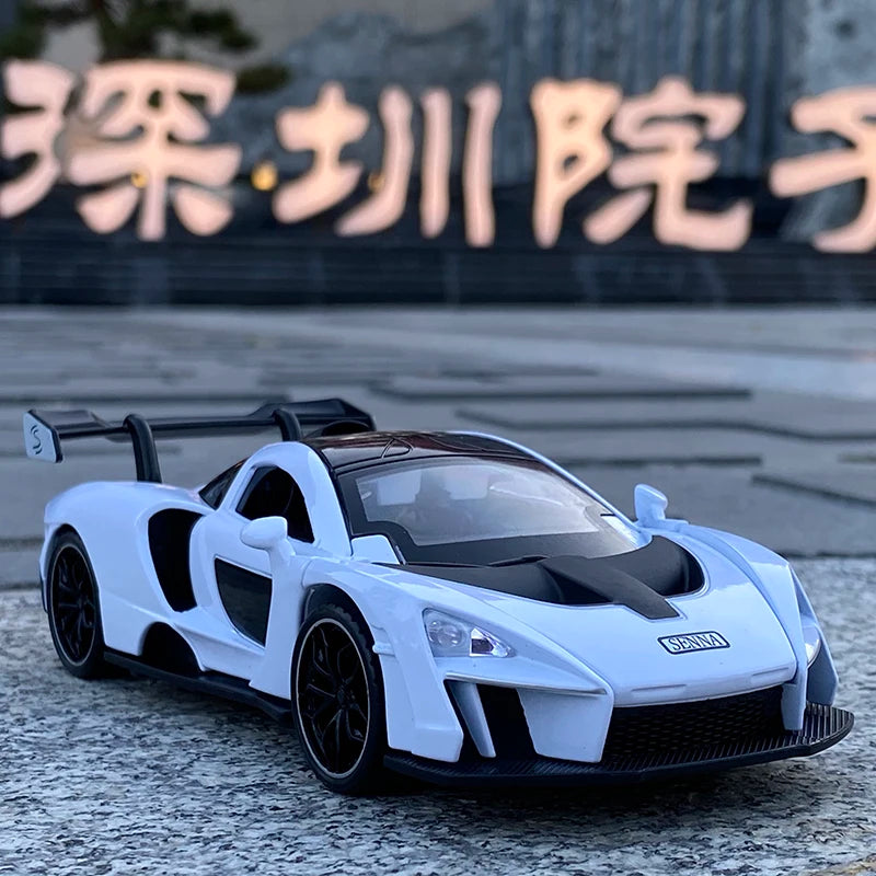 1/32 McLaren Senna Alloy Sports Car Model Diecasts Metal Toy Vehicles Car Model Simulation Sound and Light Collection Kids Gifts White - IHavePaws