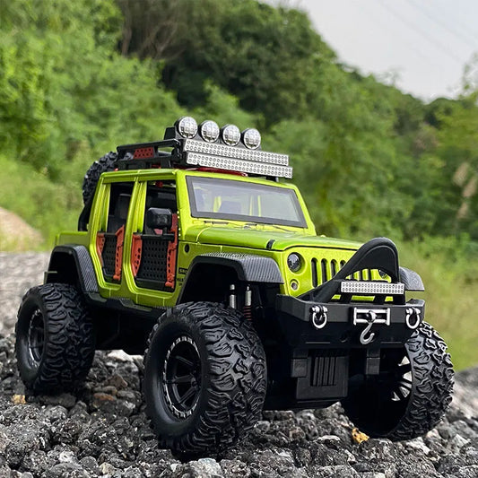 1:24 Jeep Wrangler Rubicon Alloy Pickup Car Model Diecasts Metal Toy Off-road Vehicles Car Model Collection Childrens Toys Gift Green - IHavePaws