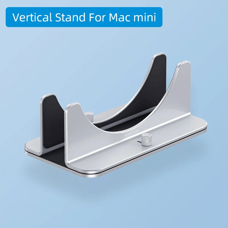 Hagibis Vertical Stand for Mac Mini Aluminum Alloy Laptop Desktop Stand Anti-Slip Adjustable Computer Holder for Apple MAC Mini Silver - IHavePaws