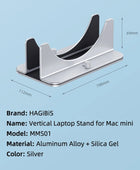 Hagibis Vertical Stand for Mac Mini Aluminum Alloy Laptop Desktop Stand Anti-Slip Adjustable Computer Holder for Apple MAC Mini - IHavePaws