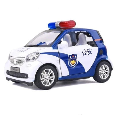 1:32 Simulation Car Smart Pickup Alloy Car Model Diecast Vehicle Metal Toy Car Scale Model Police 2 white - IHavePaws
