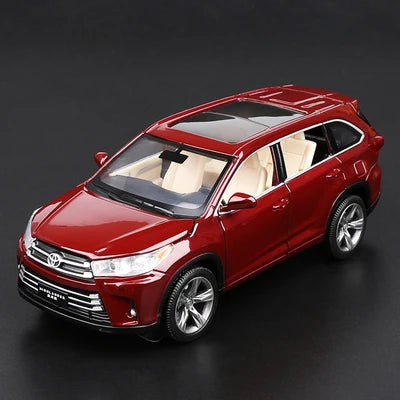 1:32 Toyota Highlander SUV Alloy Car Model Diecasts & Toy Metal Off-road Vehicles Car Model High Simulation Collection Kids Gift Red - IHavePaws