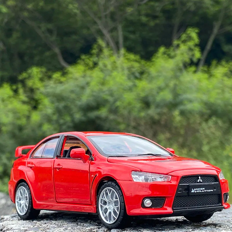1:32 Mitsubishis Lancer Evo X 10 Alloy Car Model Diecast Metal Toy Vehicle Car Model Simulation Sound Light Collection Kids Gift - IHavePaws