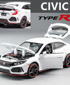 1:32 HONDA CIVIC TYPE-R Alloy Car Model Diecasts & Toy Vehicles Metal Sports Car Model Sound and Light Collection White - IHavePaws